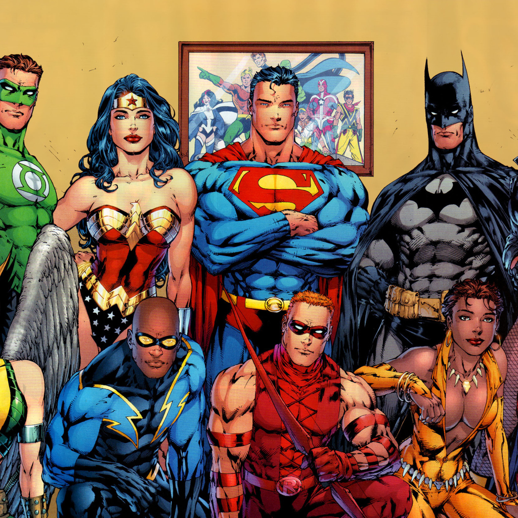 Лига Справедливости позирует для снимка