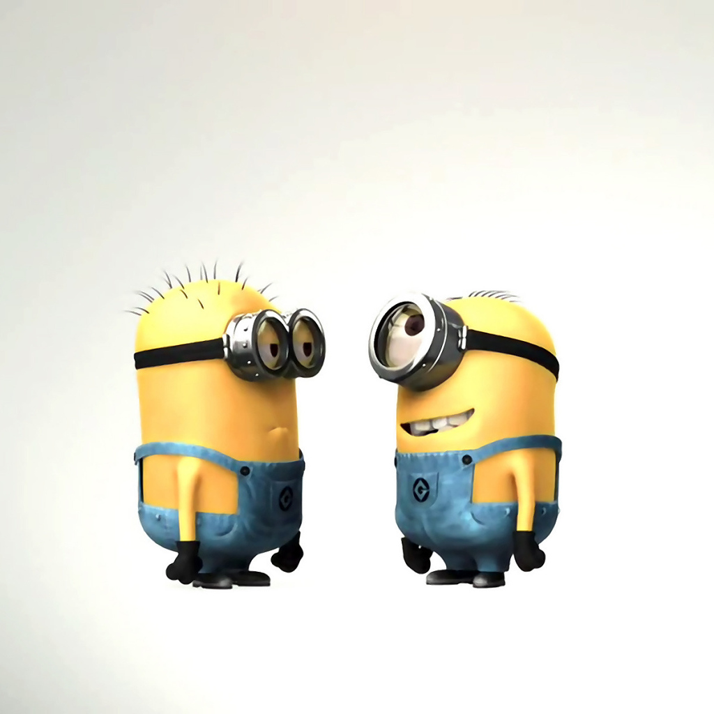 Миньоны смотрят друг на друга