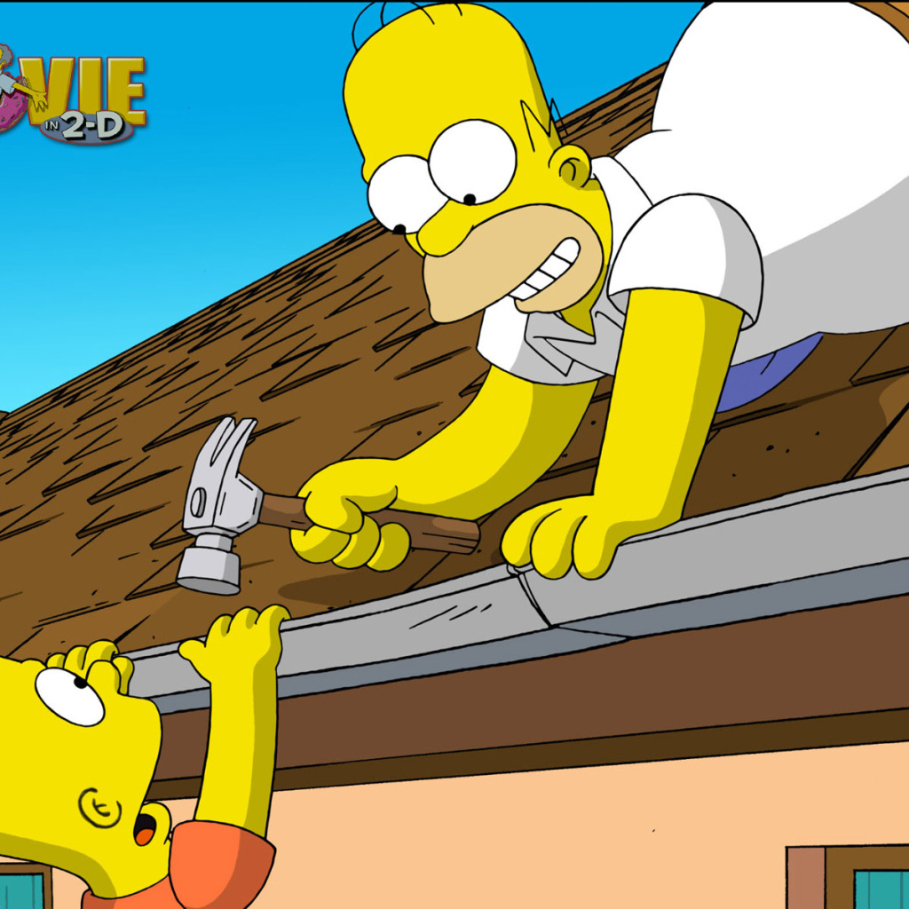 Симпсоны Гомер играет с молотком