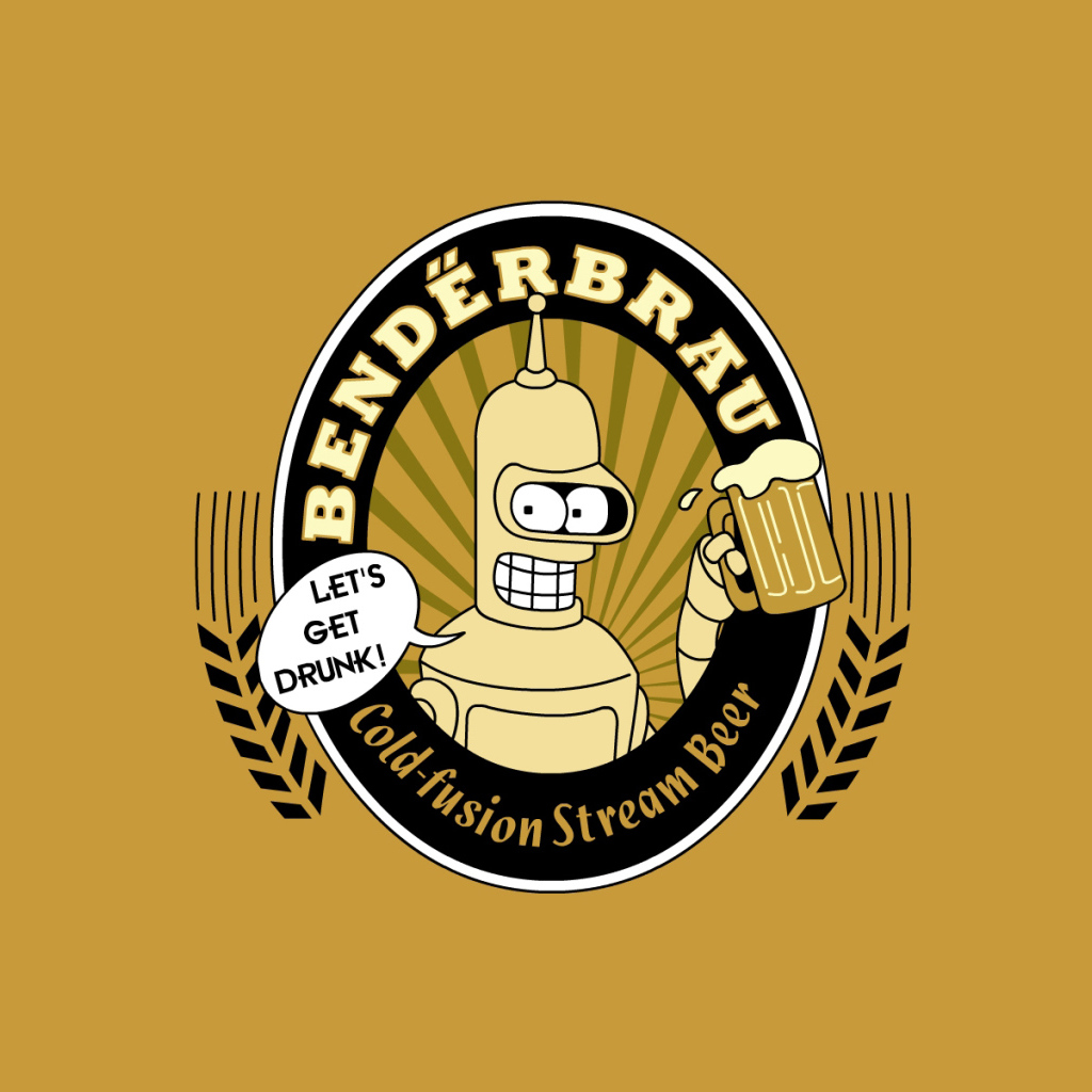 Бендер Футурама с пивом