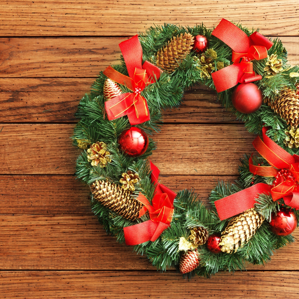 Красивый венок на рождество