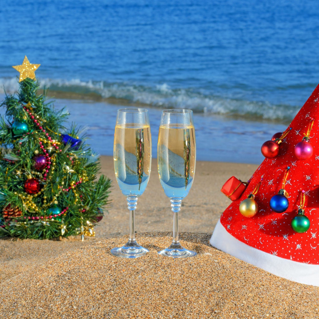 Шампанское на рождество в тёплой стране