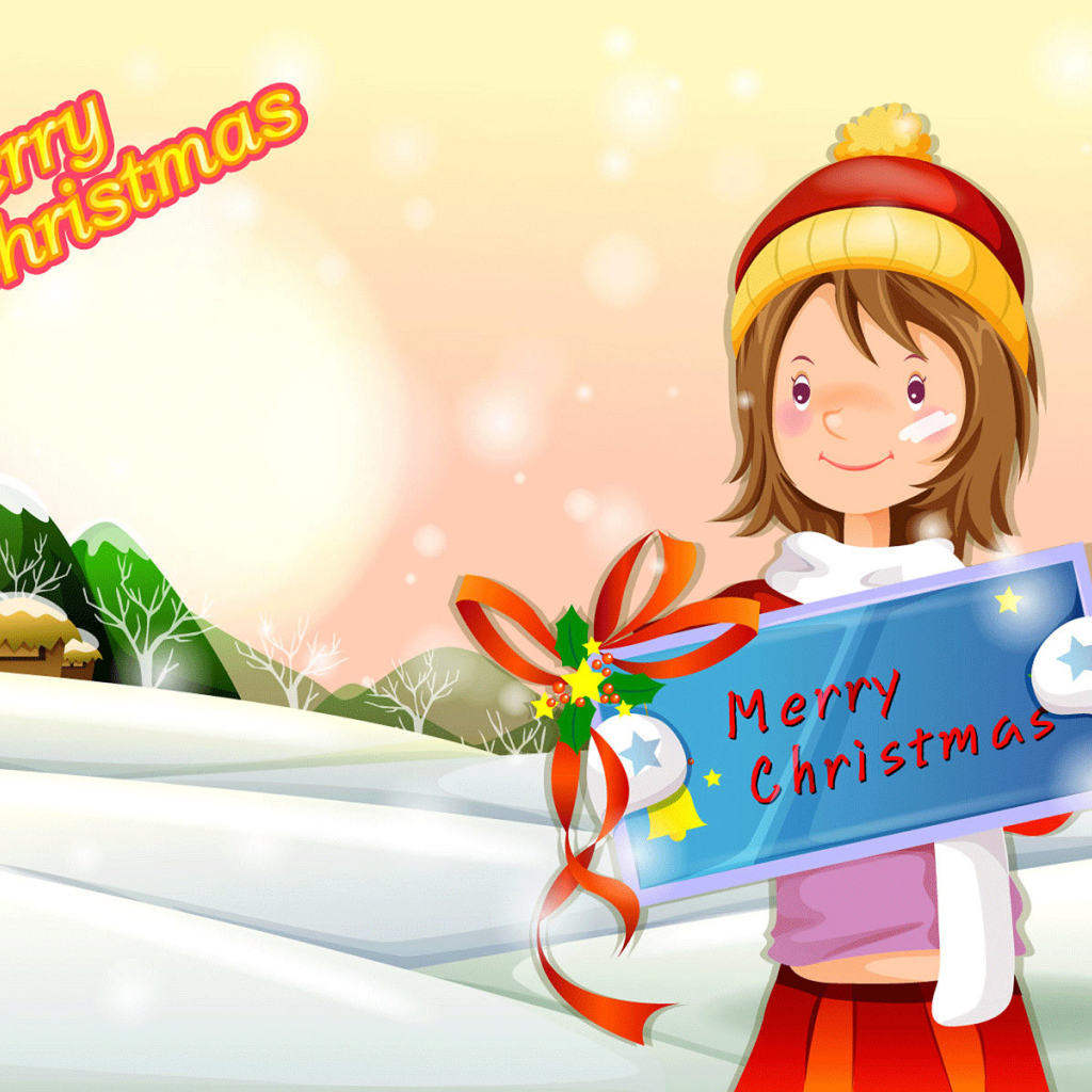 Девочка с пожеланием на рождество