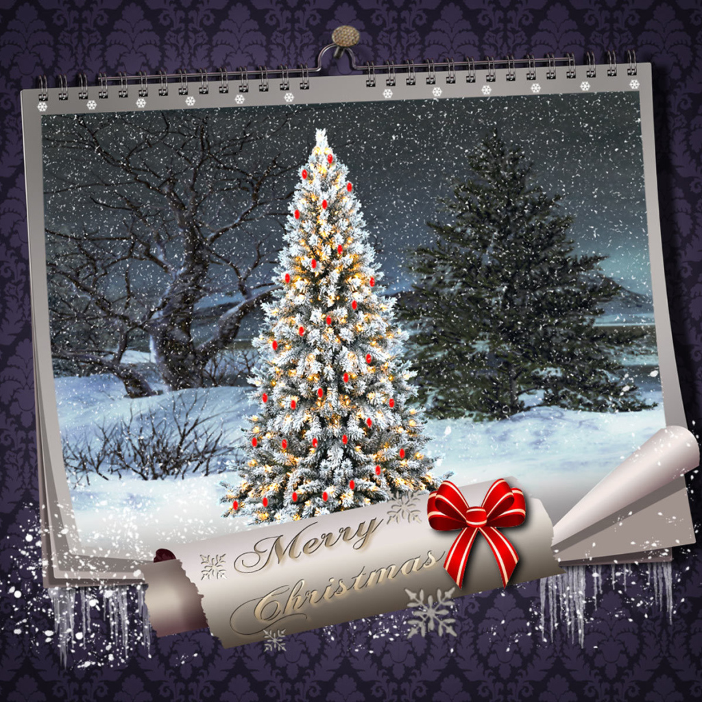 Картинка с поздравлением на рождество, фиолетовый фон