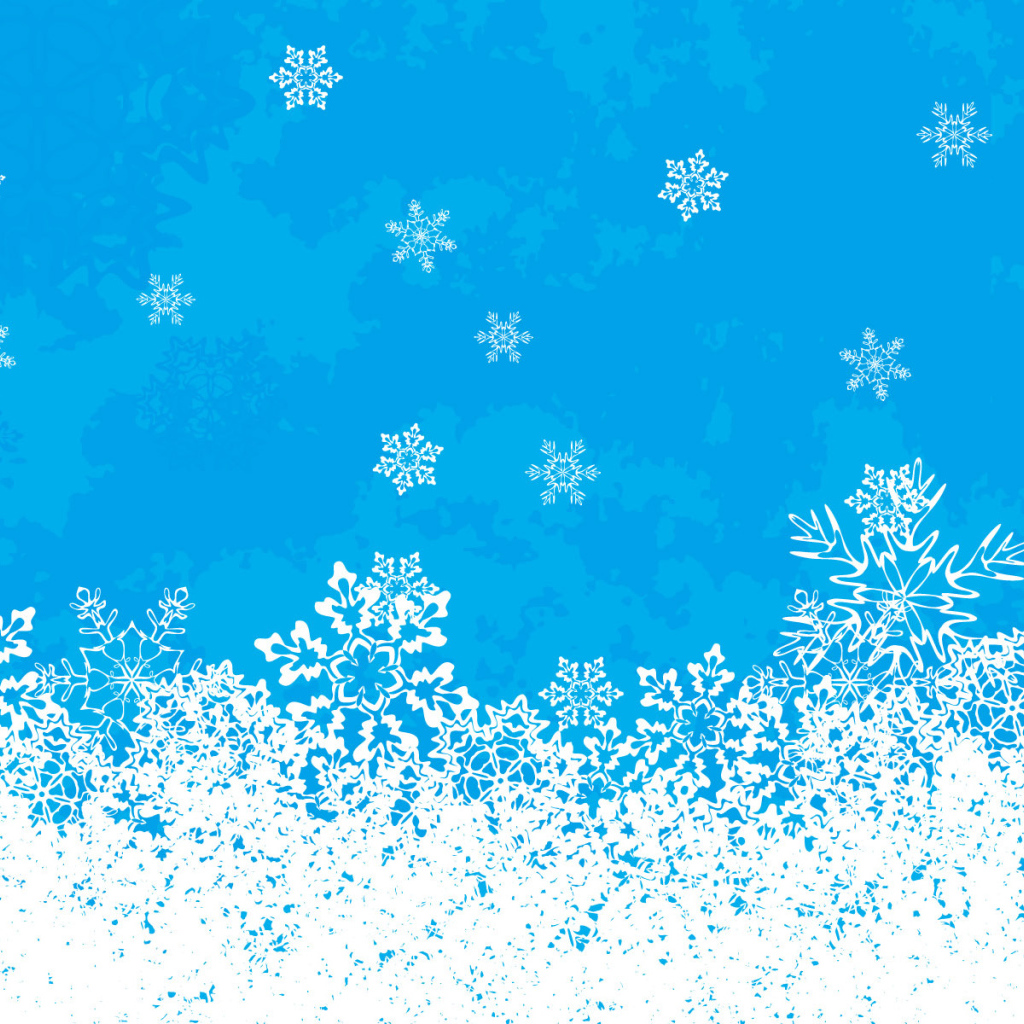Снежинки на голубом фоне на рождество
