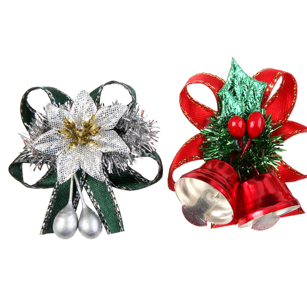 Разные декорации на белом фоне на рождество