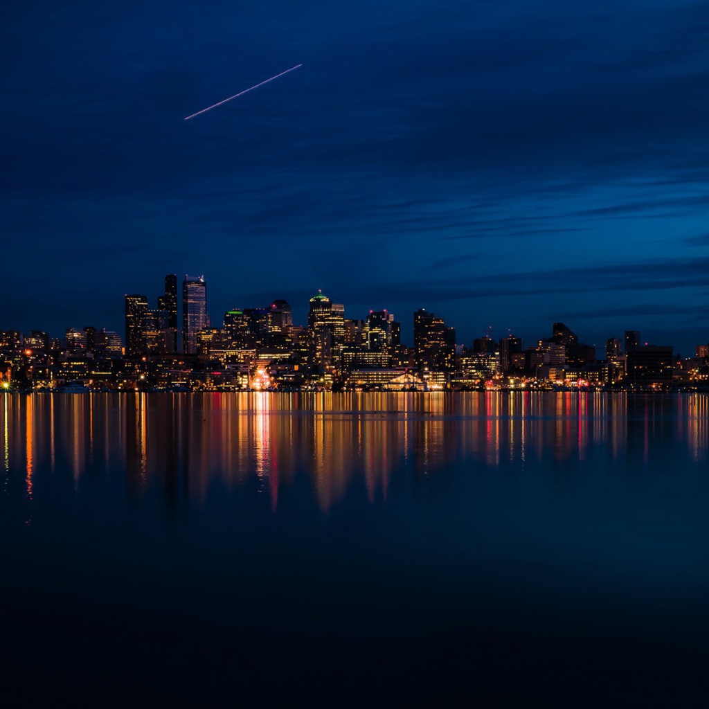 Город Сиетл ночью