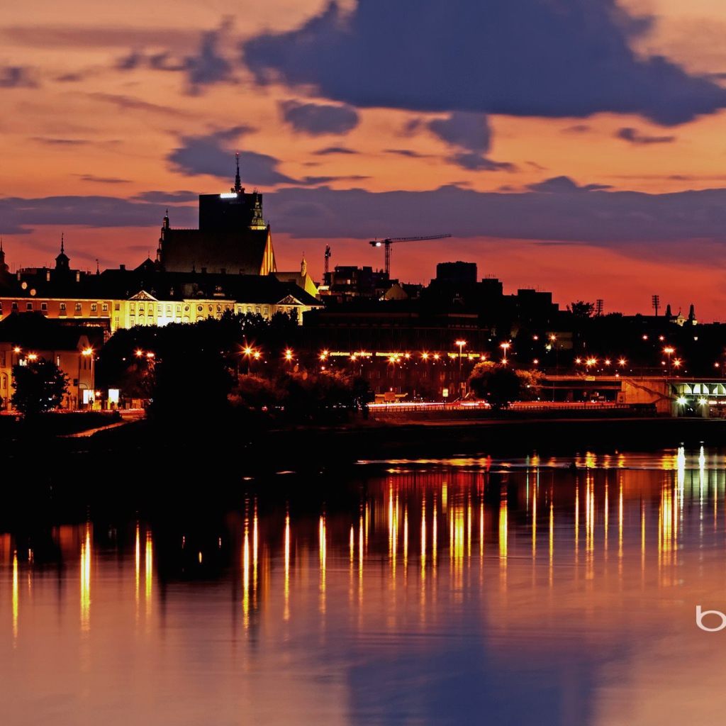 Городской пейзаж с огнями