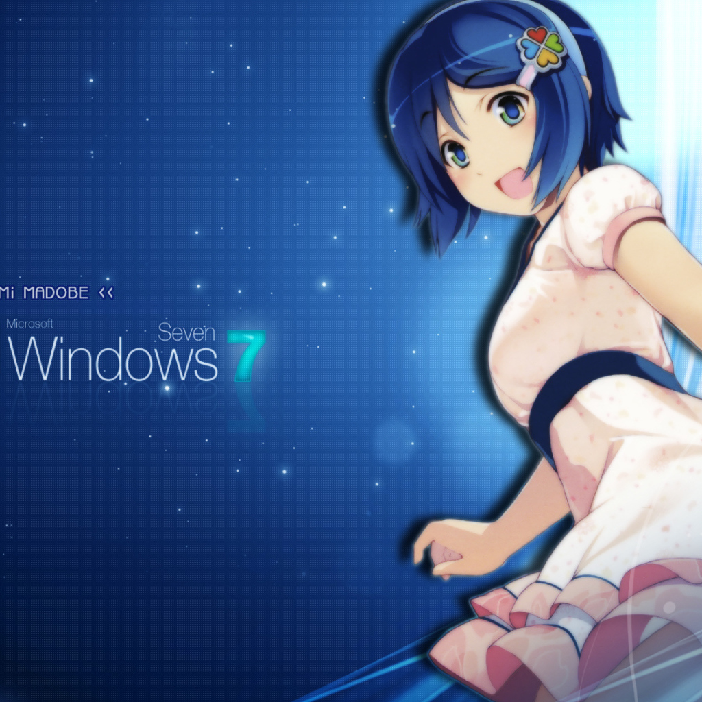 Девочка открывает Windows 7