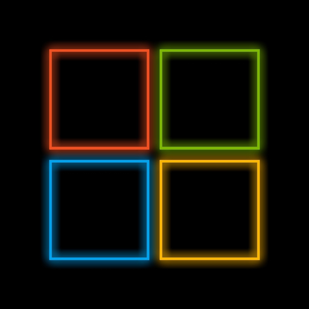 Windows 8 логотип неон