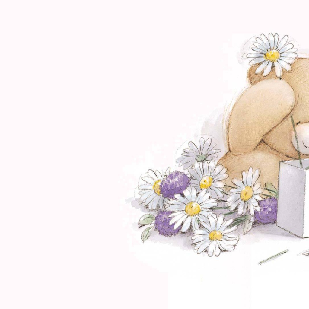 Мишка с цветами