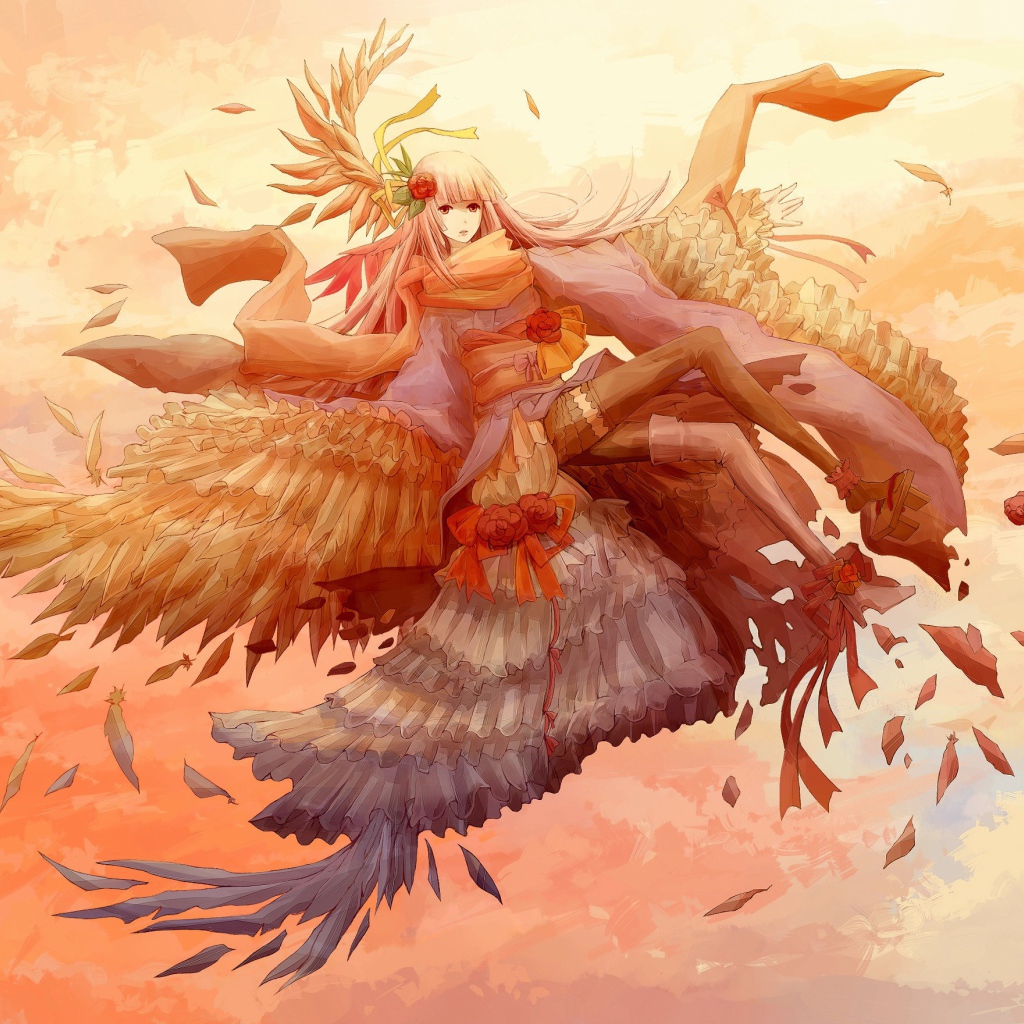 Аниме девочка в фантастическом платье