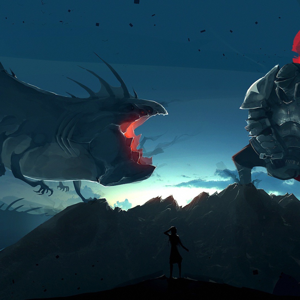 Битва великана с монстром