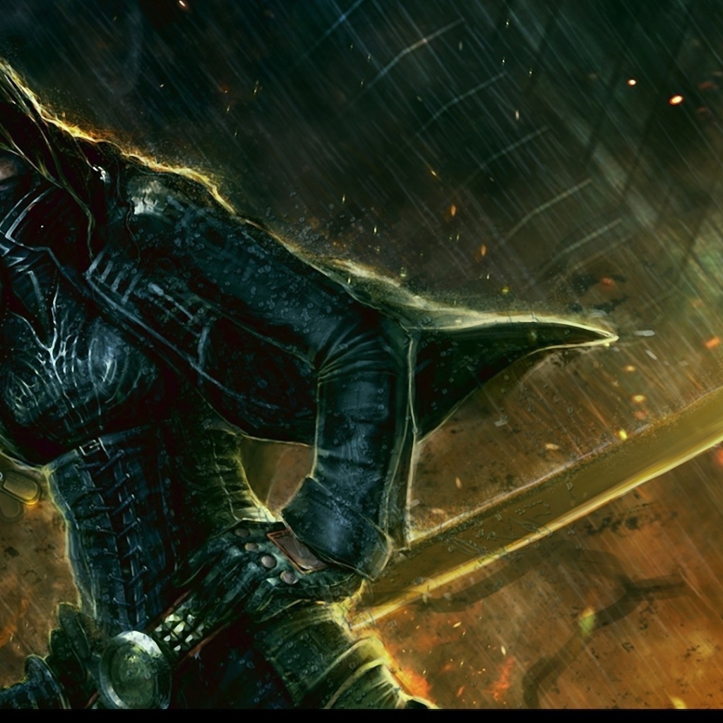 Рисунок девушка с мечем