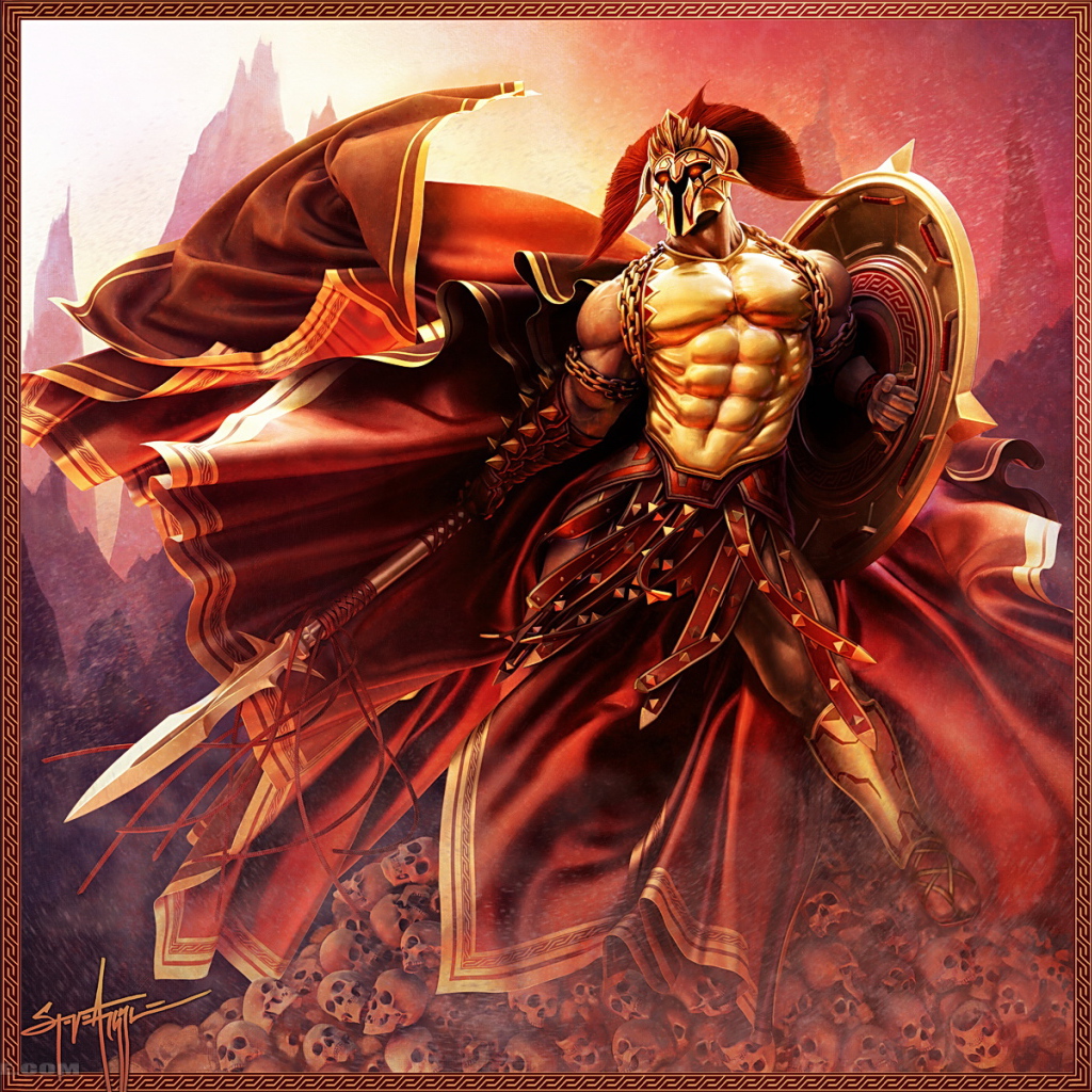 Воин на горе из черепов