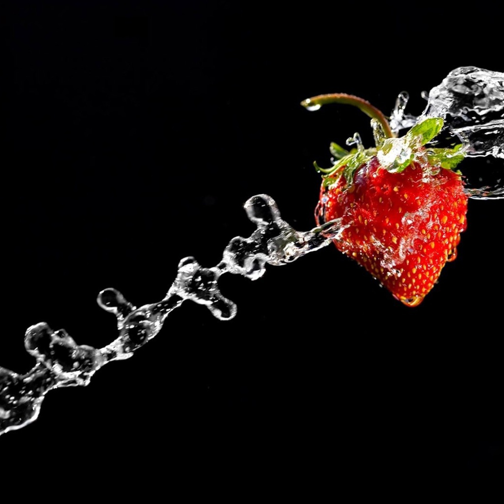 Strawberries on a black background
