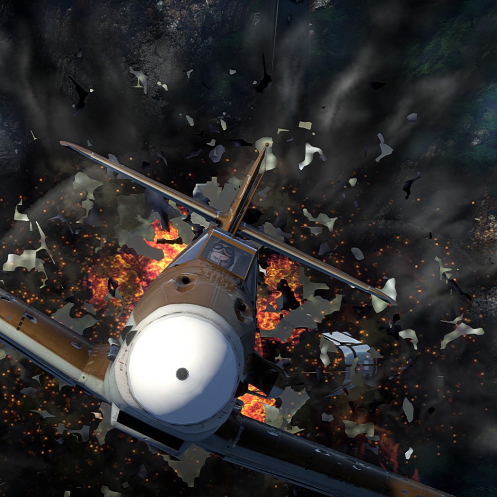 War Thunder самолет в огне