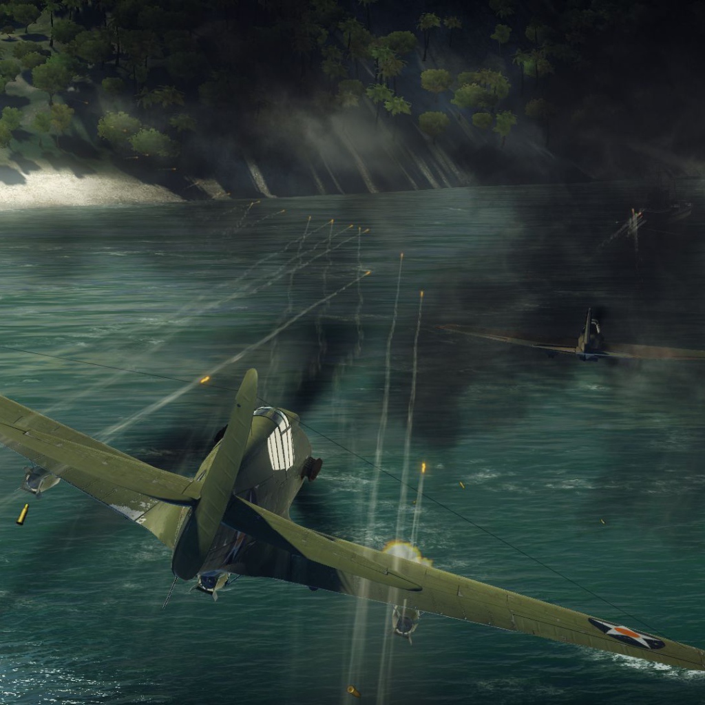 War Thunder американский истребитель стреляет