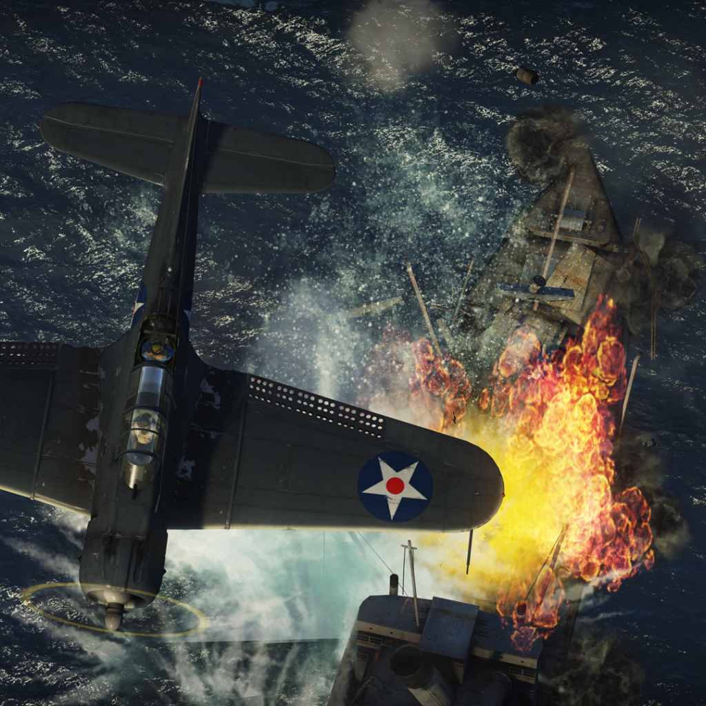 War Thunder самолет против корабля