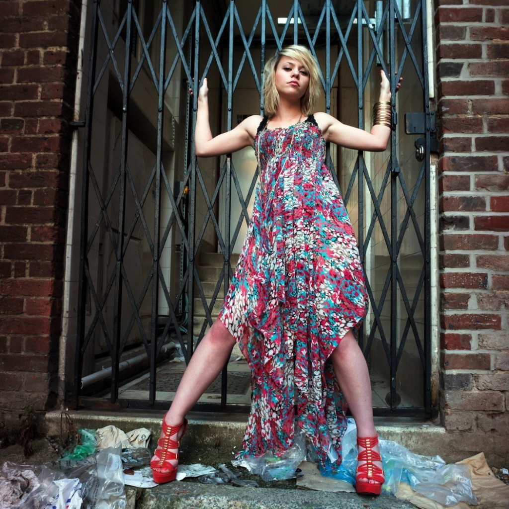 Блондинка у ворот