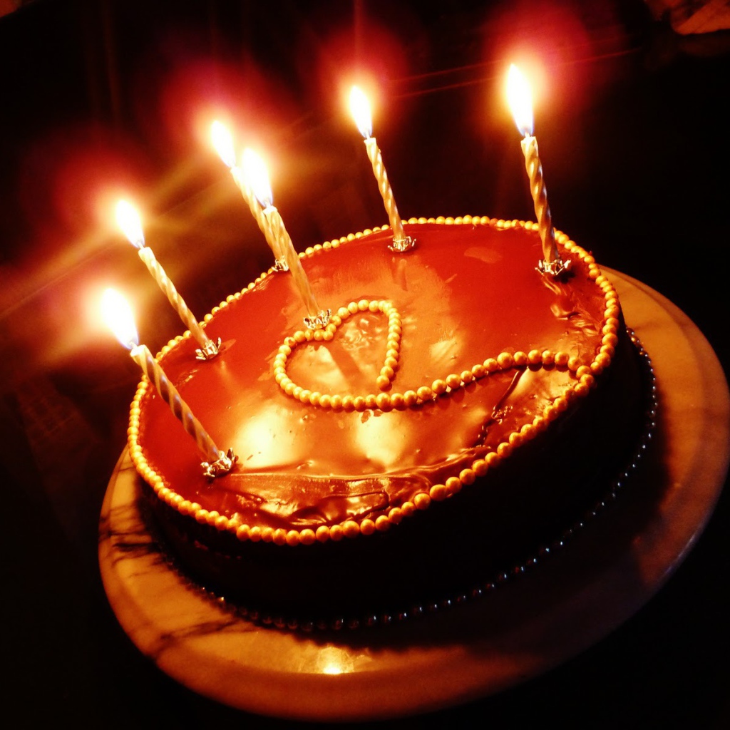 Торт с сердцем на день рождения