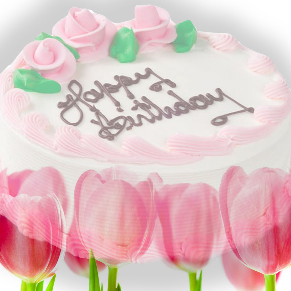 Торт с тюльпанами на день рождения