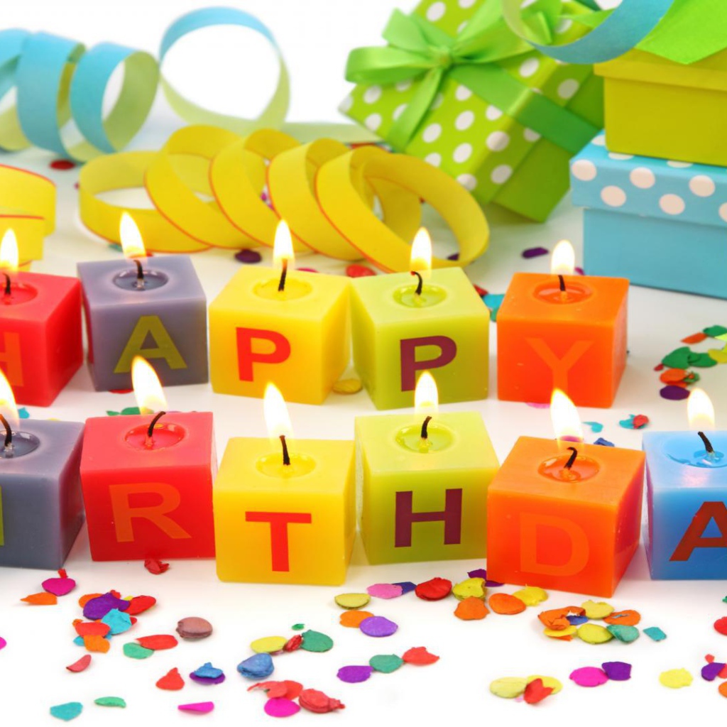 Свечи с поздравлением на день рождения