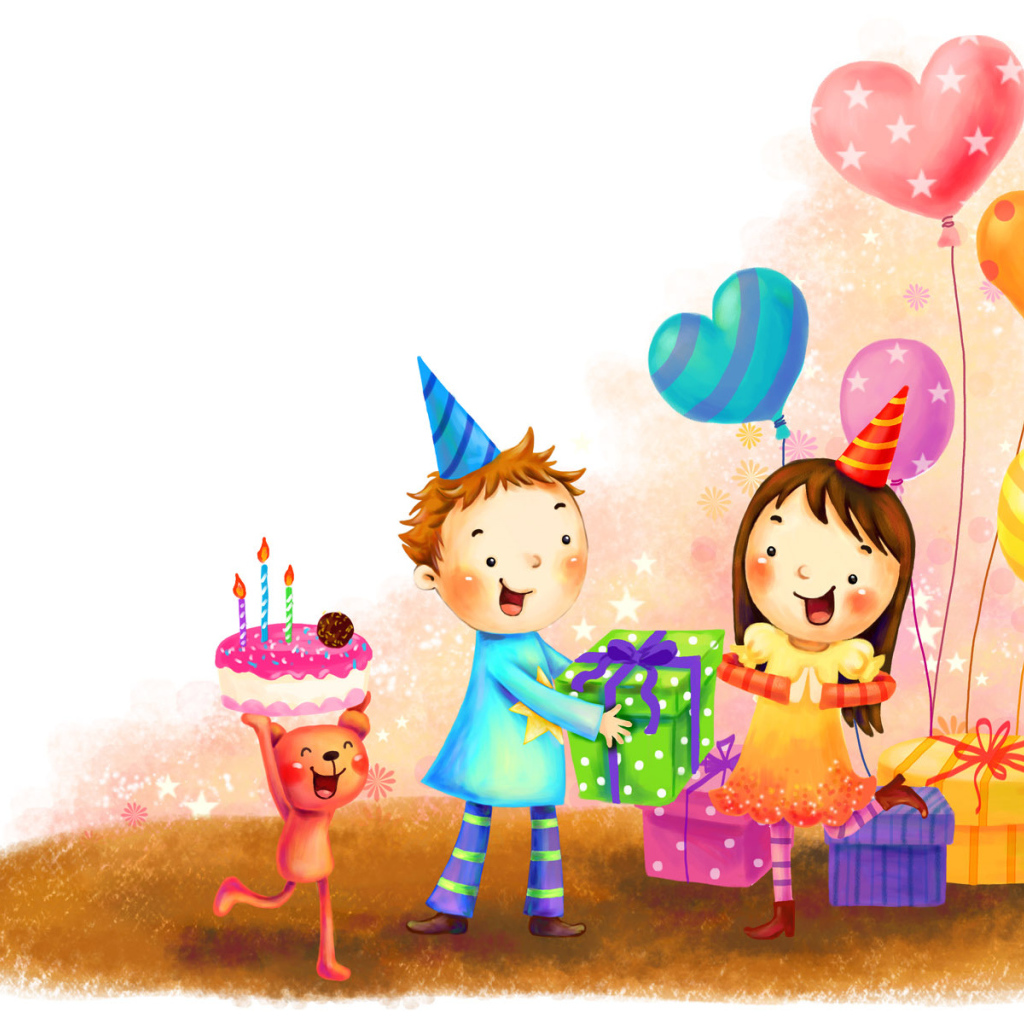 Весёлые дети на день рождения