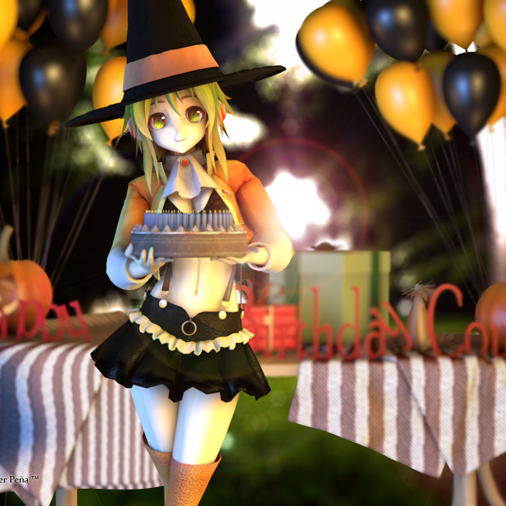 Девочка с тортом на день рождения