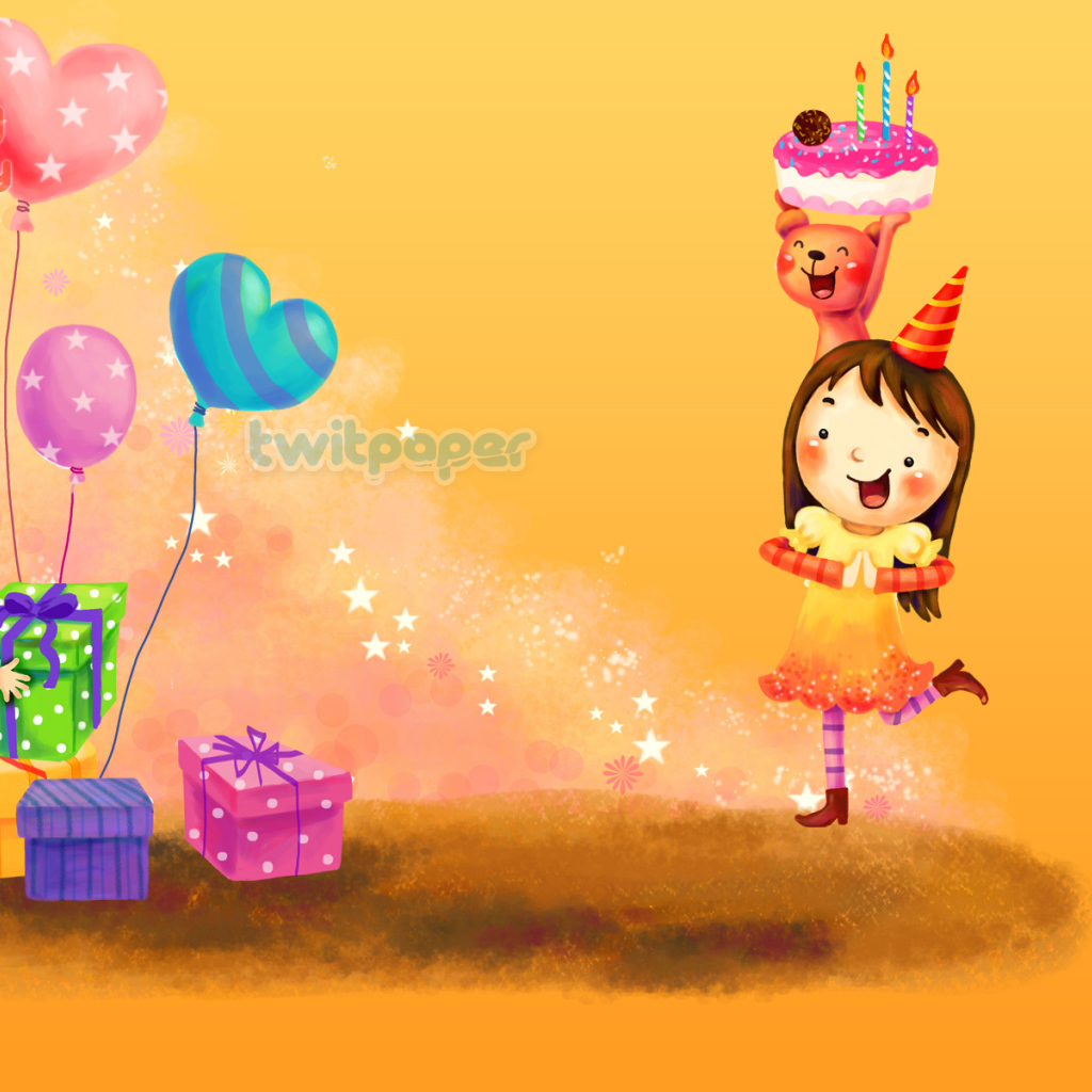 Счастливая девочка получает подарки на день рождения