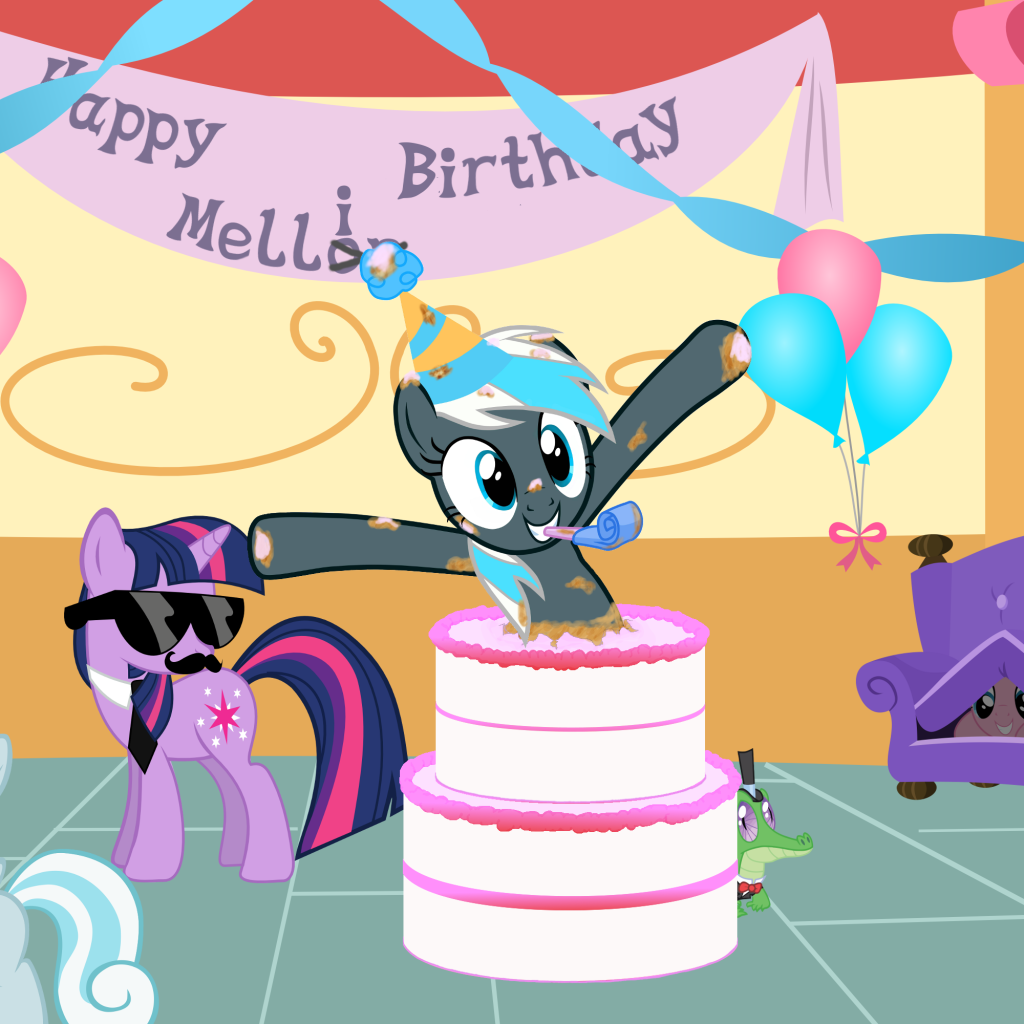 Happy pony on birthday