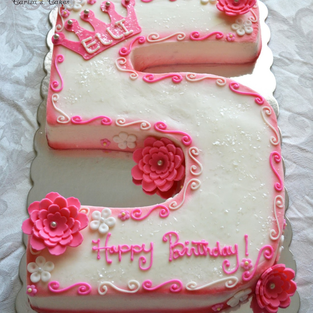 Торт ко дню рождения в форме номера 5