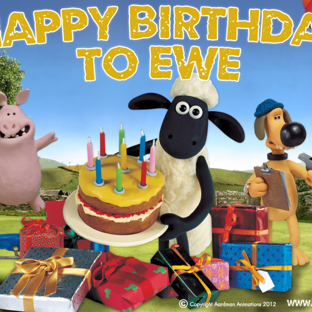 Открытка на День Рождения с животными