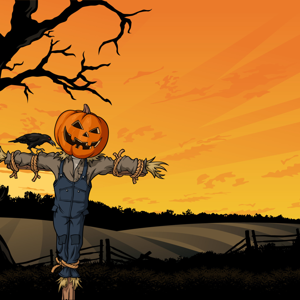 Пугало голова из тыквы