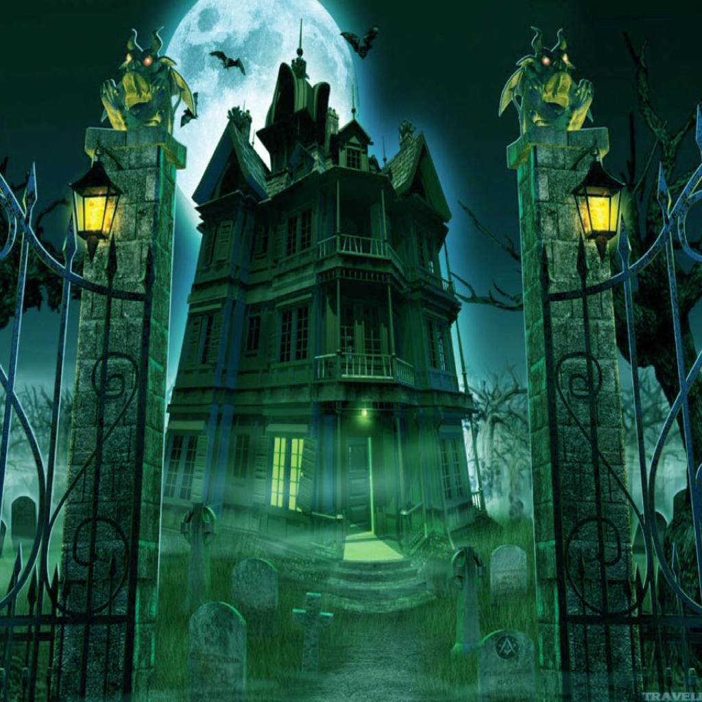 Хэллоуин кладбище и дом