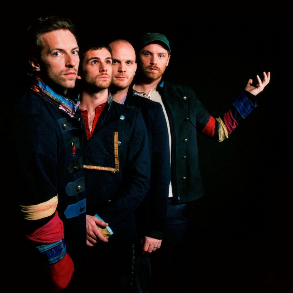 Coldplay band in black background
