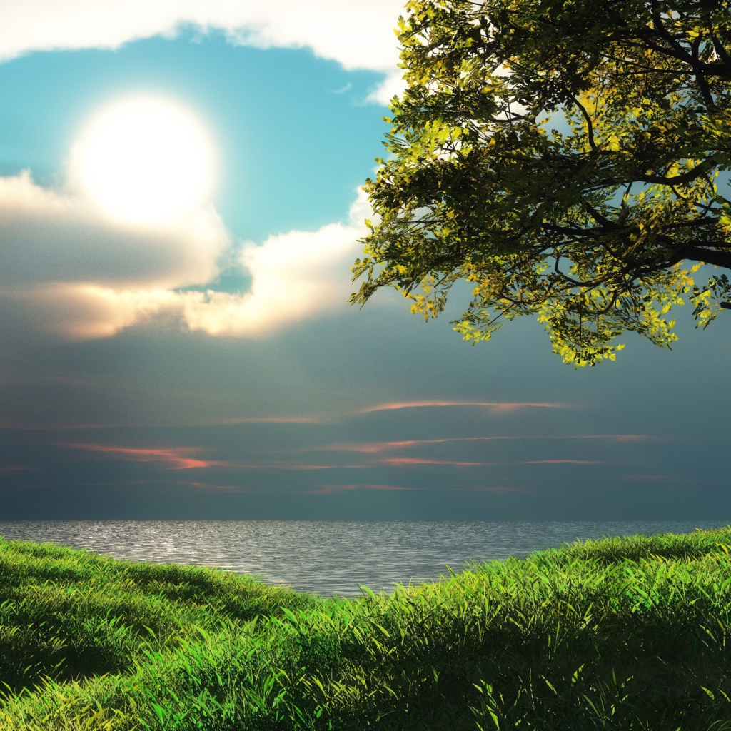 Солнце выглядывает через облака