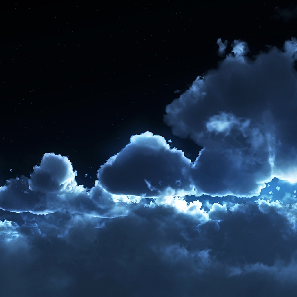 Молодая луна на ночном небе