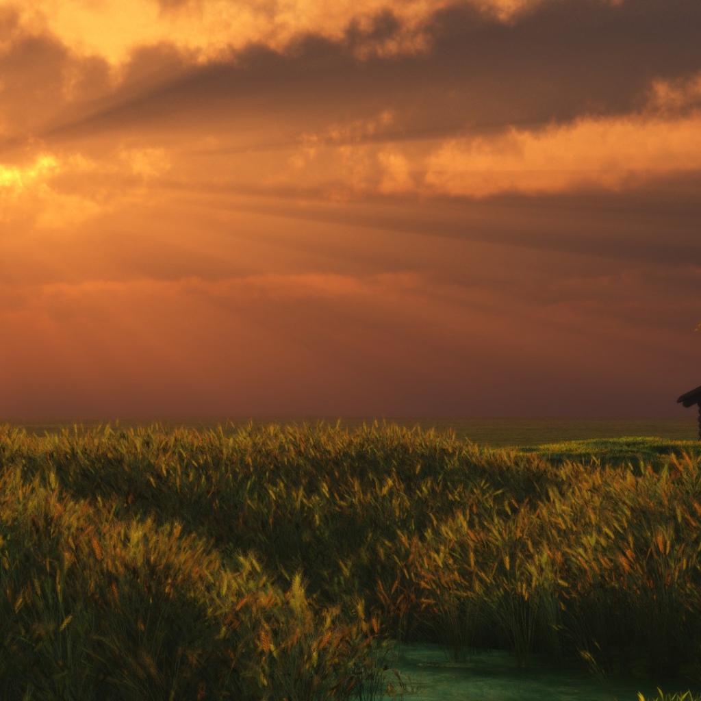 Солнечные лучи сквозь облака