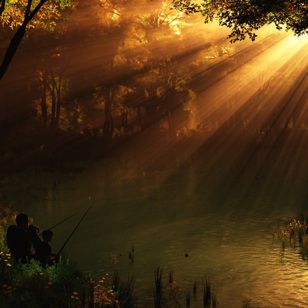 Рыбаки в солнечных лучах