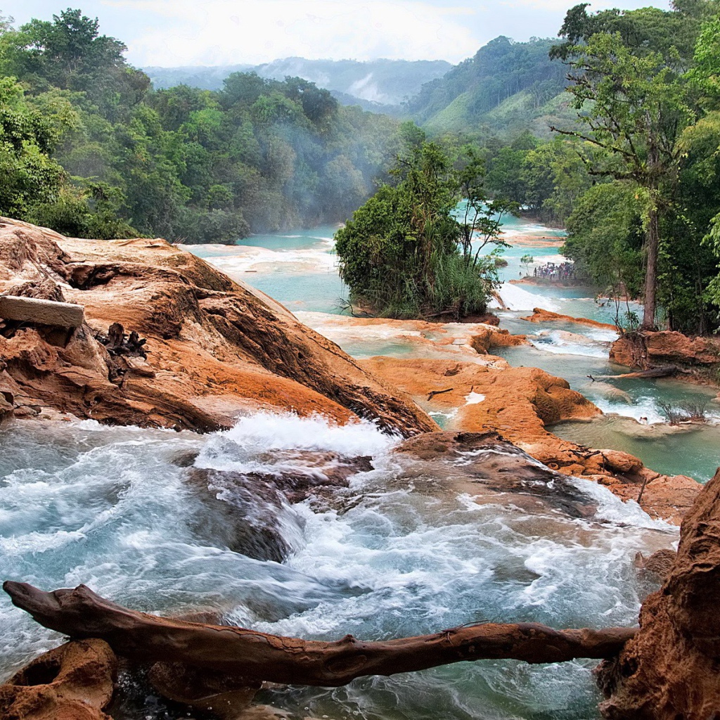 Бурлящий поток горной реки