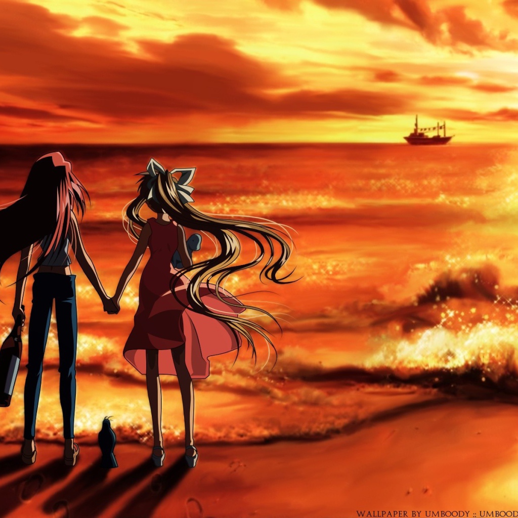 Две девочки на берегу моря