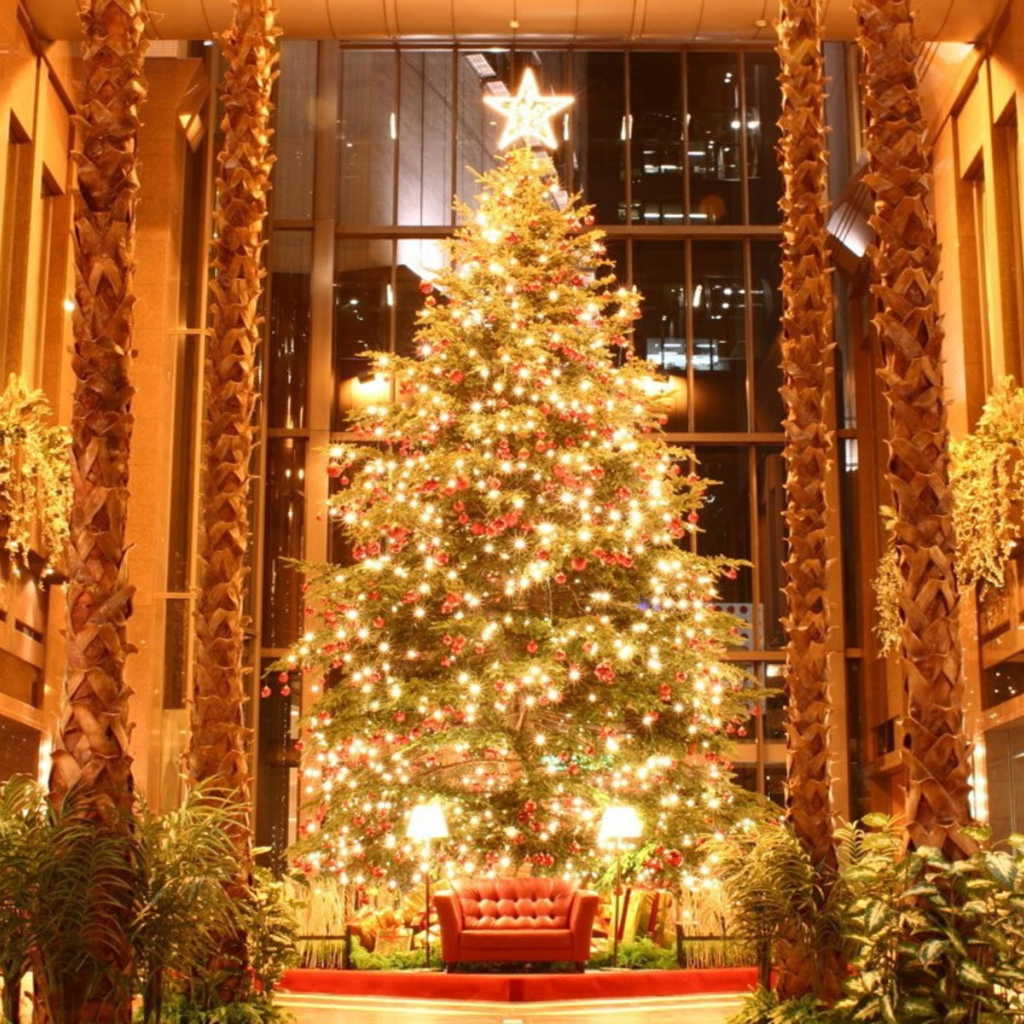 Красивая елка к Новому Году лошади