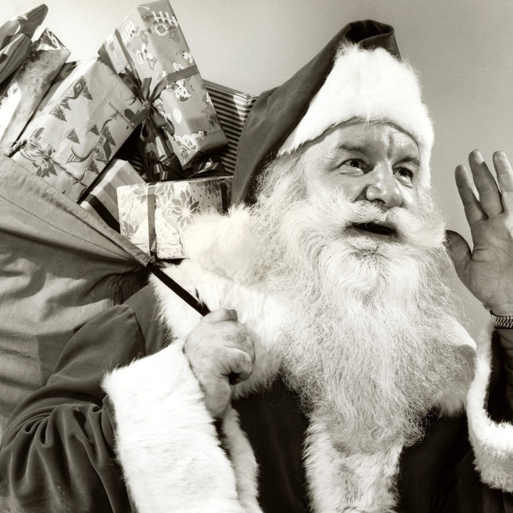 Черно белый Санта клаус