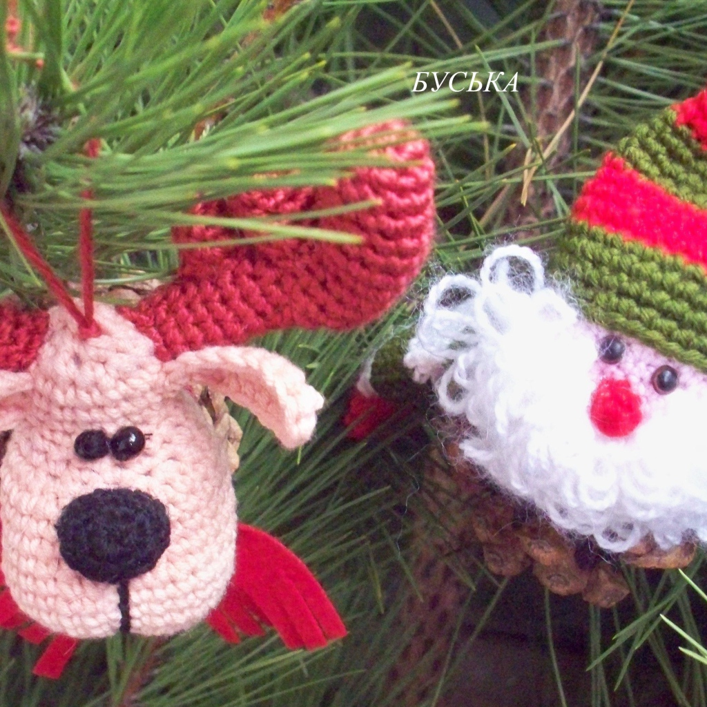 Bязание елочных игрушек спицами