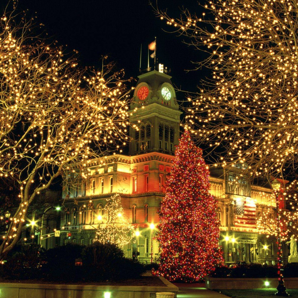 Огни города в Новый Год