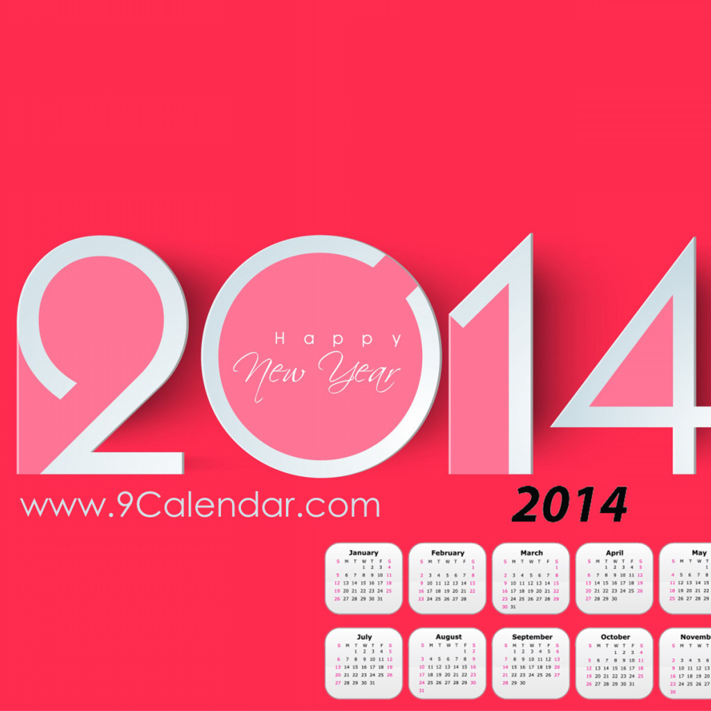 Счастливого Нового Года 2014, календарь