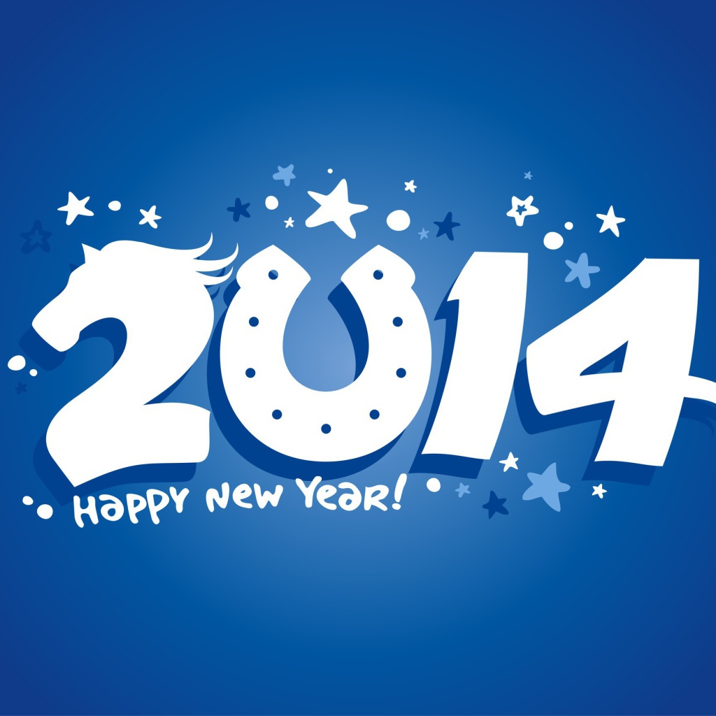 Счастливого Нового Года 2014, конь и подкова