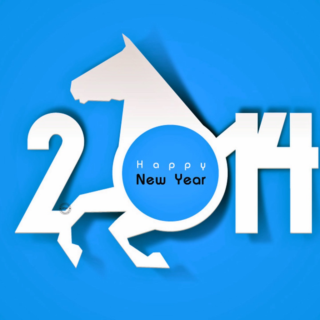 Счастливого Нового Года 2014, креативный рисунок