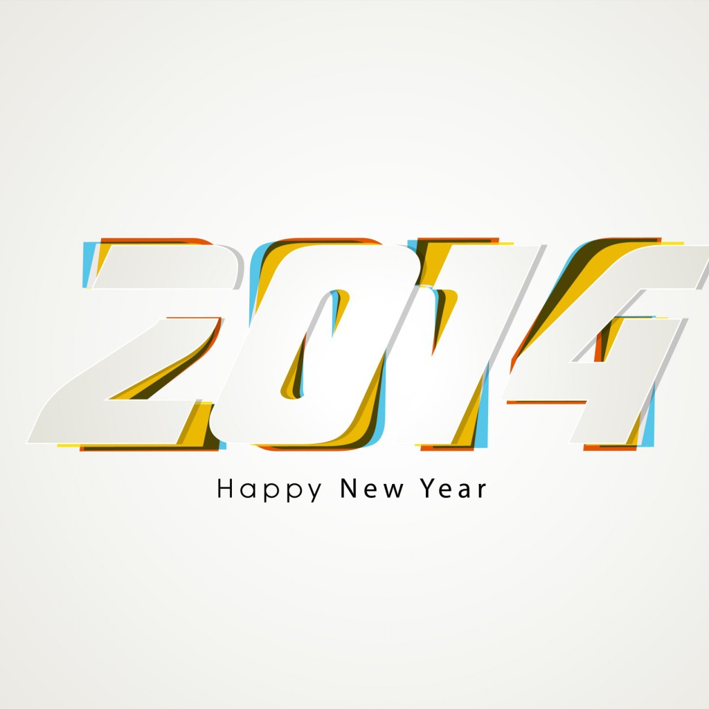 Счастливого Нового Года 2014, белый фон